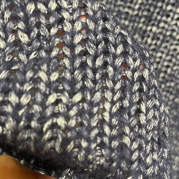 Vince Metallic Textured V Neck Sweater in Navy S - Picture 5 of 13